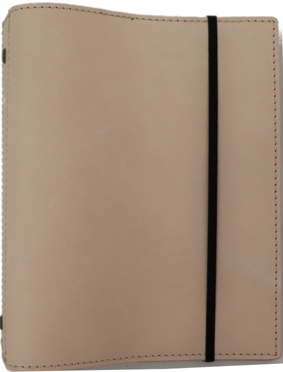 Natural Leather 7-Ring Binder - Click Image to Close